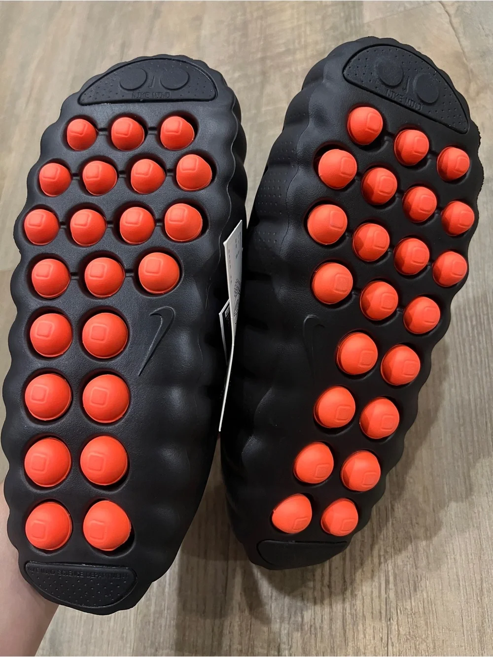 Nike Black MIND Men's Slip-On Perforated Clogs with Orange Insole Accents
